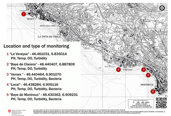 Sampling locations for biological and chemical analysis, source: Sampling and analysis plan MCBPII